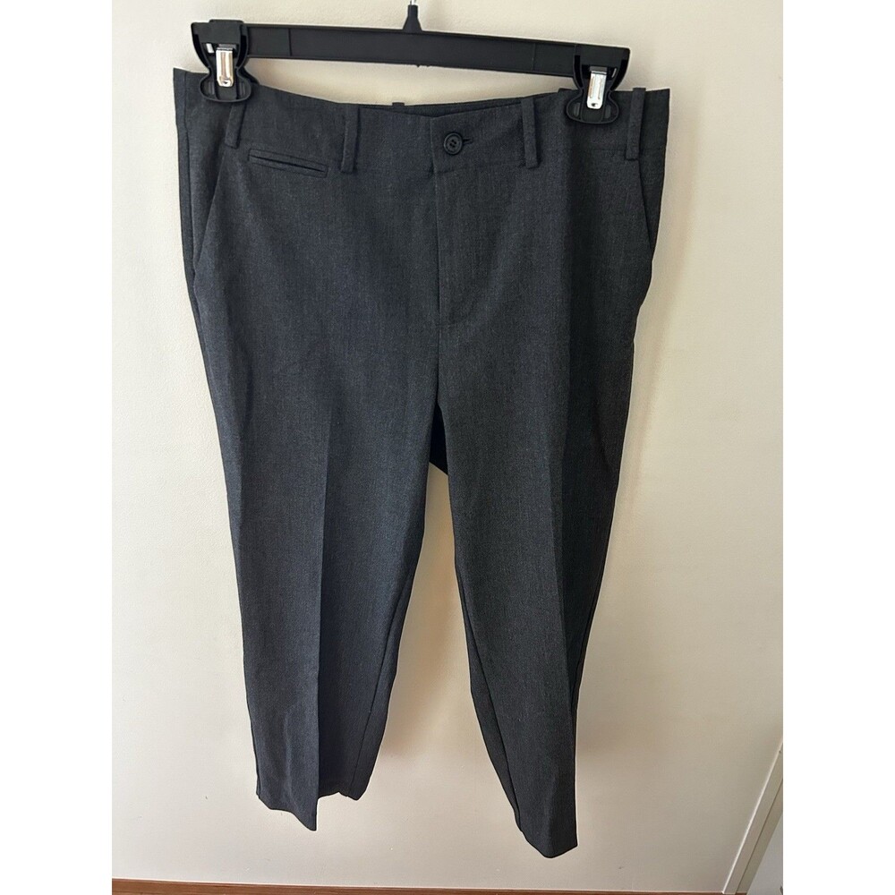 Lauren Ralph Lauren Sanderson Dress Pants Womens 10 Dark Gray Wide Viscose Work